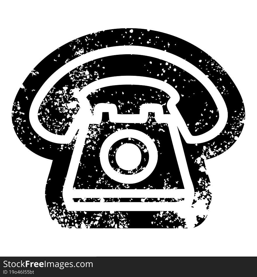 old telephone distressed icon symbol