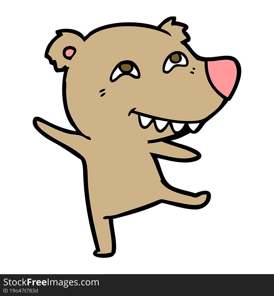 cartoon bear dancing. cartoon bear dancing