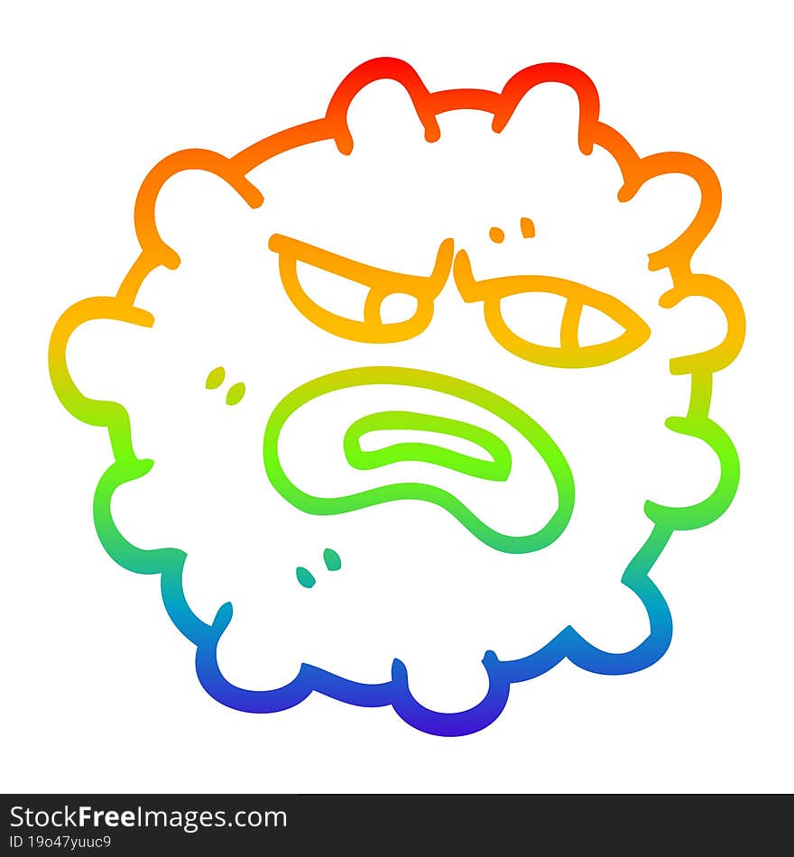 rainbow gradient line drawing cartoon funny germ