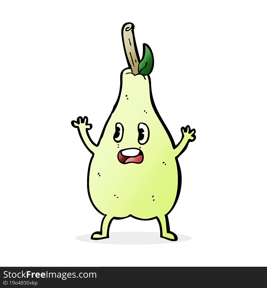 cartoon frightened pear