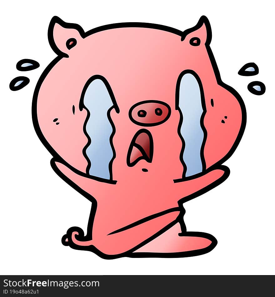 crying pig cartoon. crying pig cartoon