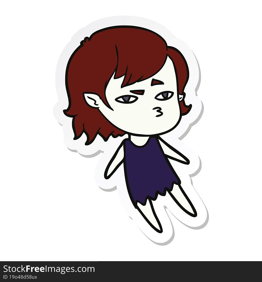 sticker of a cartoon vampire girl