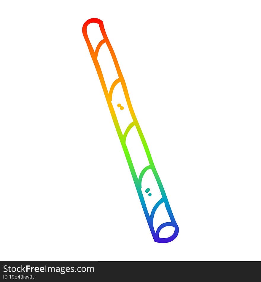 rainbow gradient line drawing cartoon striped straw