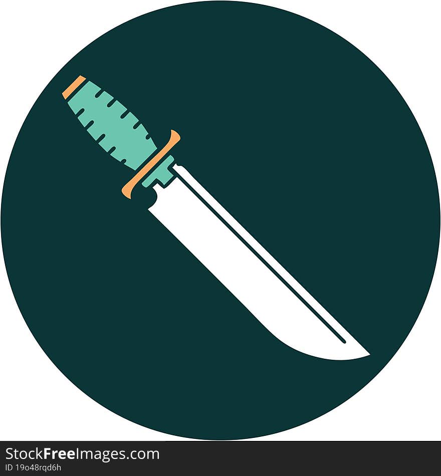 tattoo style icon of knife