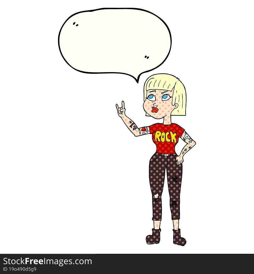 comic book speech bubble cartoon rock girl