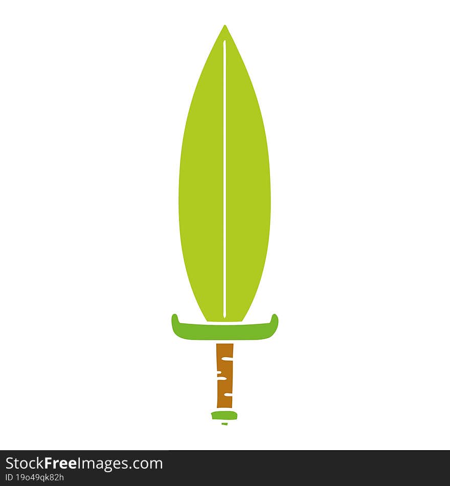 cartoon doodle of a magic leaf knife