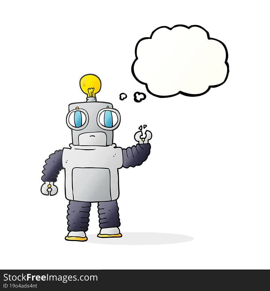 thought bubble cartoon robot