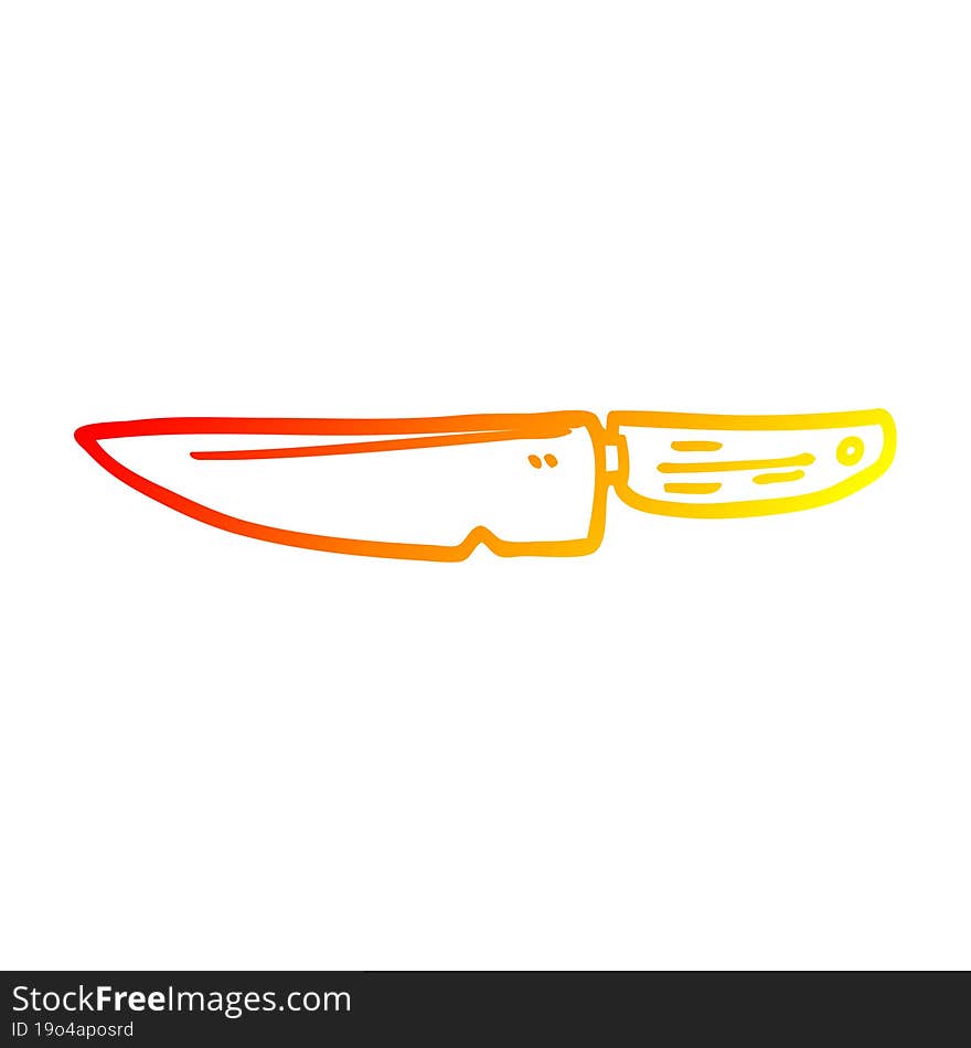 warm gradient line drawing cartoon kitchen knife