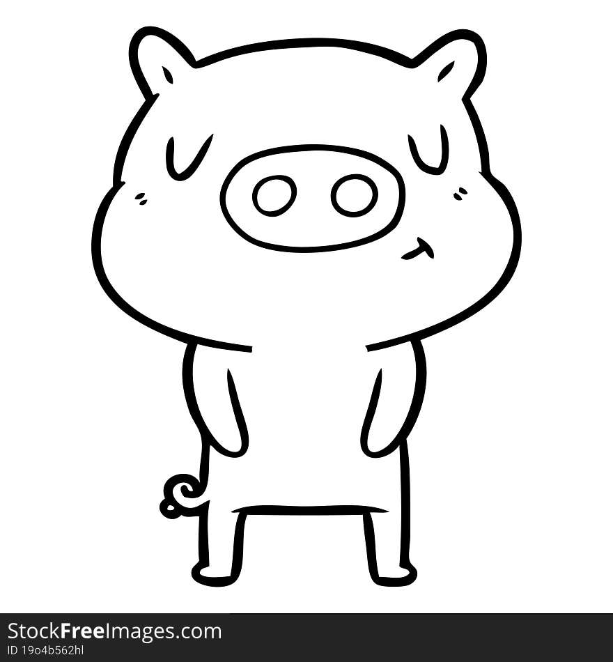 cartoon content pig. cartoon content pig