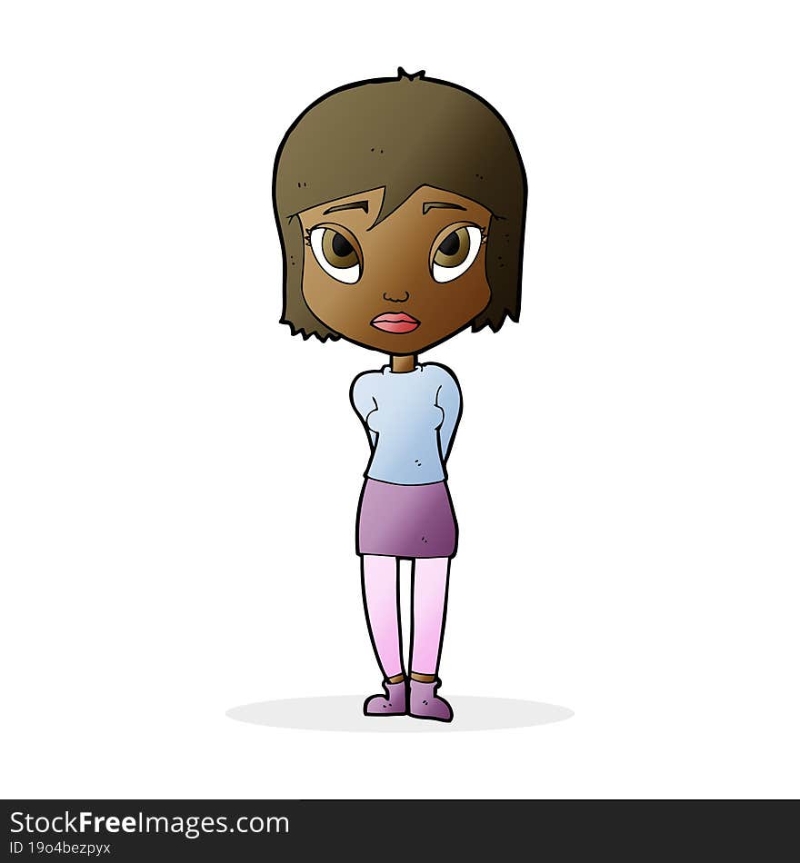 Cartoon Shy Girl