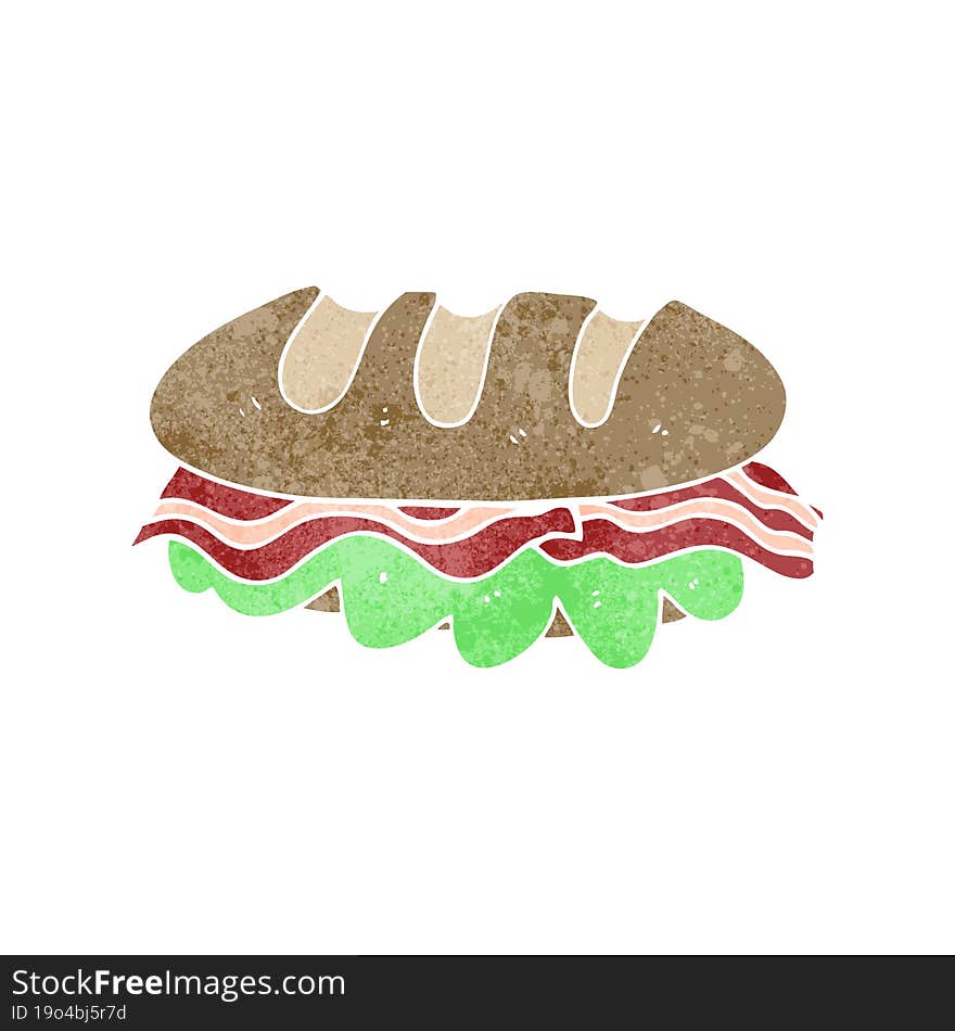 retro cartoon huge sandwich