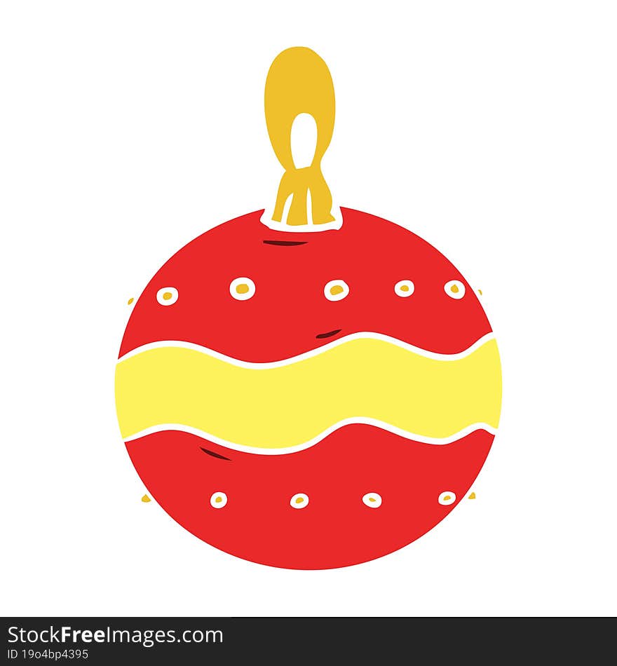 flat color style cartoon christmas bauble decoration