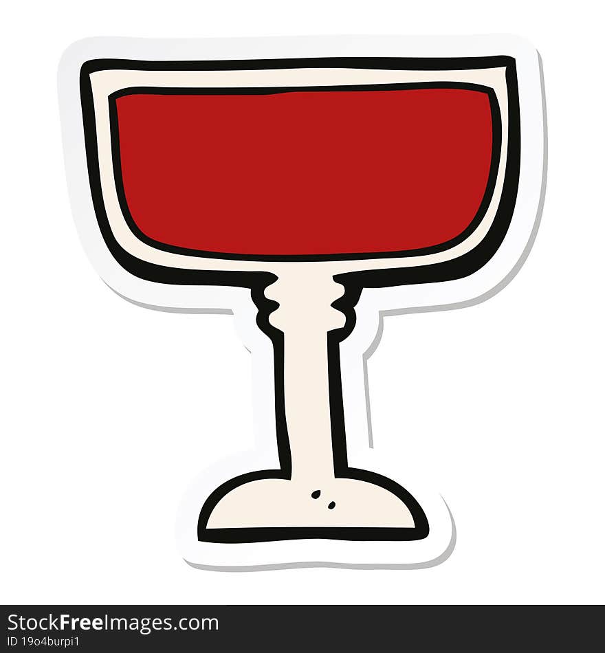 Sticker Of A Cartoon Wine Glass