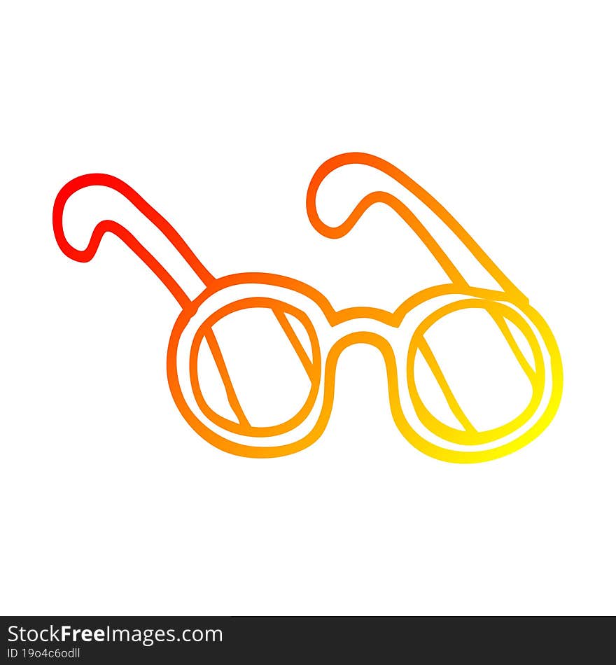 Warm Gradient Line Drawing Cartoon Sun Glasses