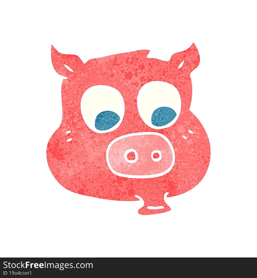 retro cartoon pig