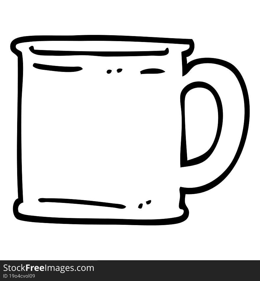 black and white cartoon tankard