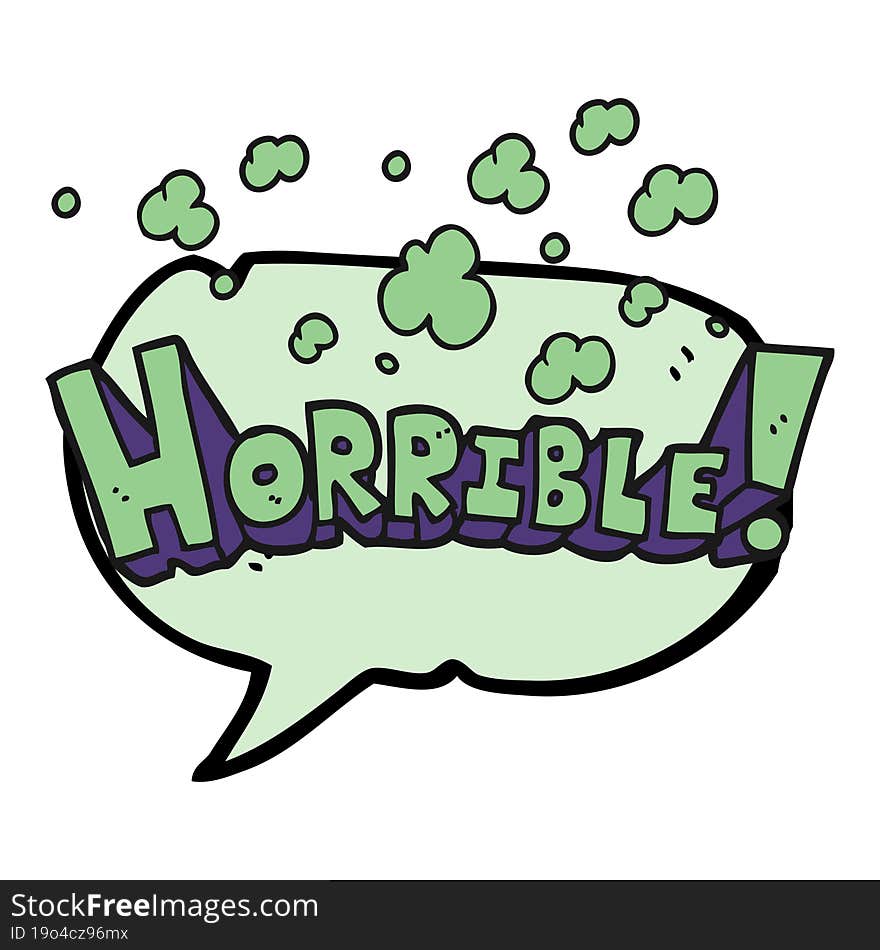 Speech Bubble Cartoon Word Horrible