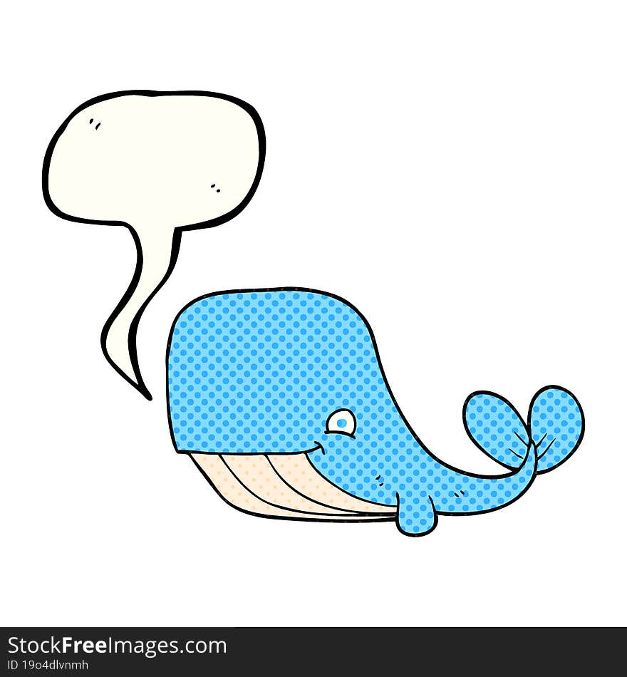 comic book speech bubble cartoon happy whale