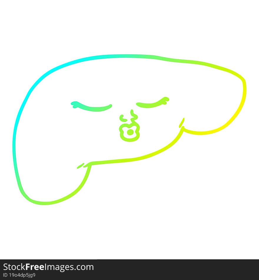 cold gradient line drawing cartoon pretty liver