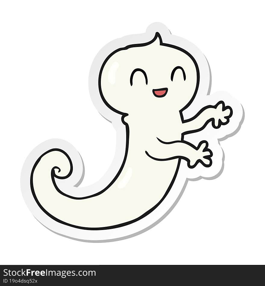 sticker of a cartoon ghost