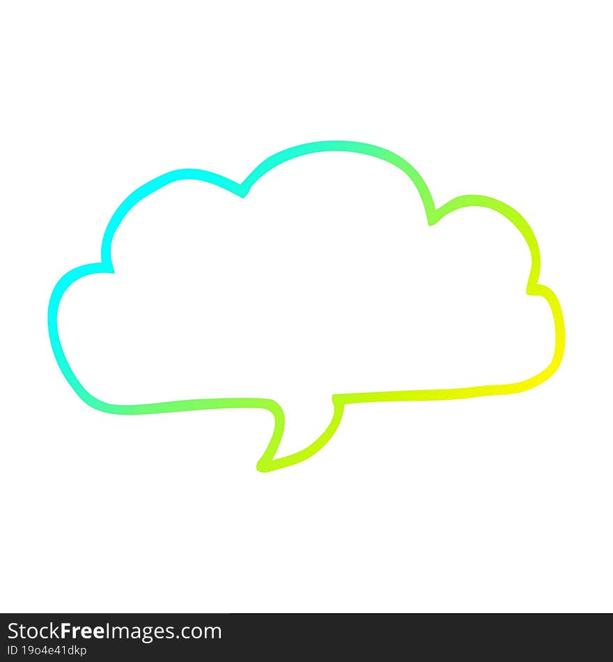 cold gradient line drawing cartoon cloud speech bubble