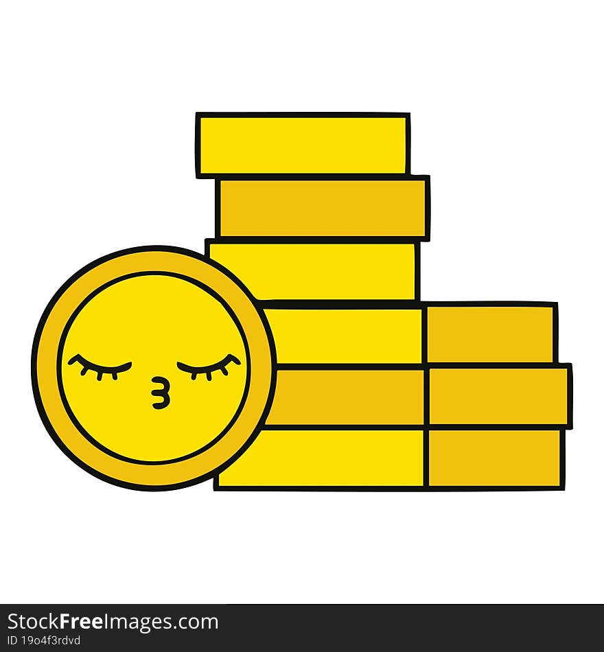 cute cartoon of a coins. cute cartoon of a coins