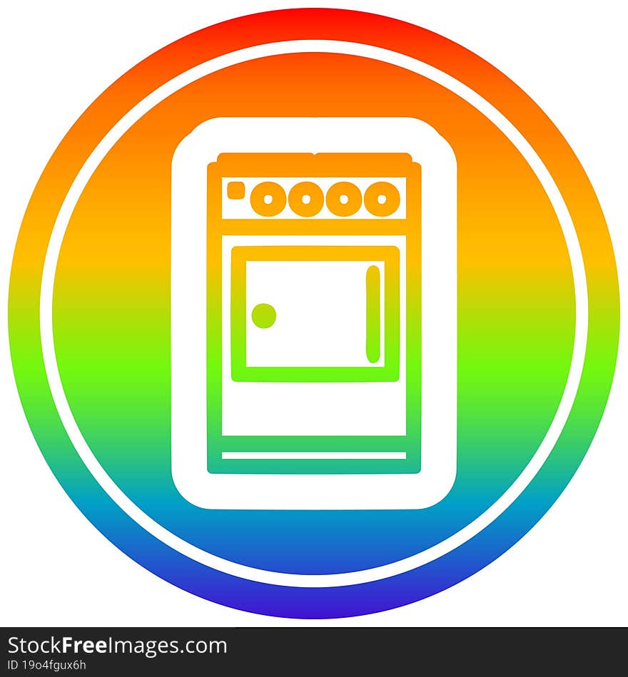 kitchen cooker circular in rainbow spectrum