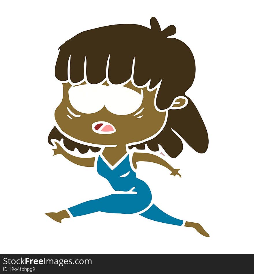 flat color style cartoon tired woman