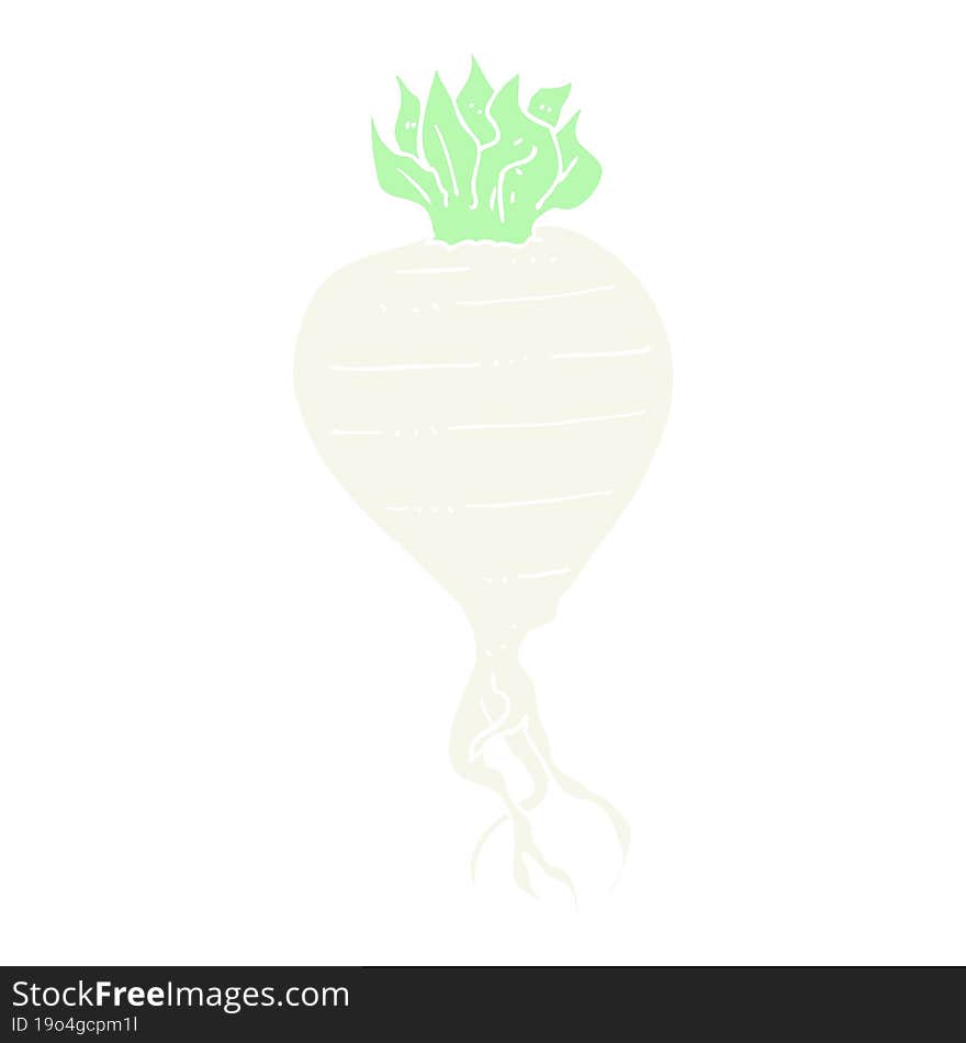 Flat Color Illustration Of A Cartoon Turnip