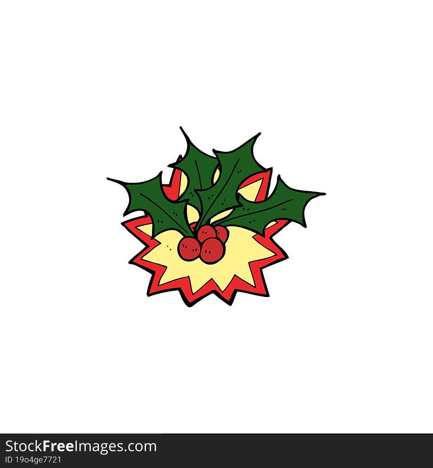 cartoon christmas holly