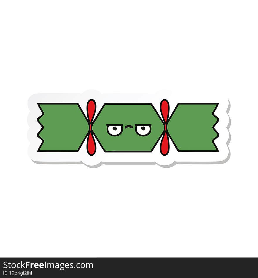 Sticker Of A Cute Cartoon Christmas Cracker