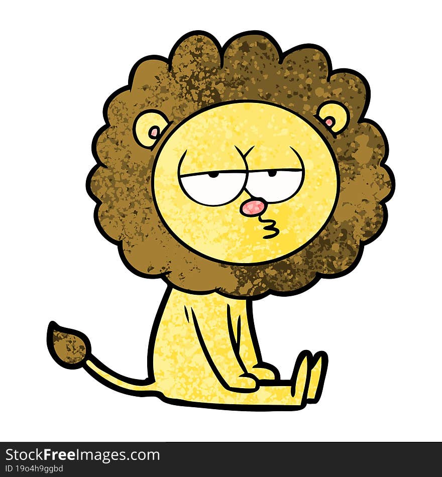 cartoon bored lion. cartoon bored lion