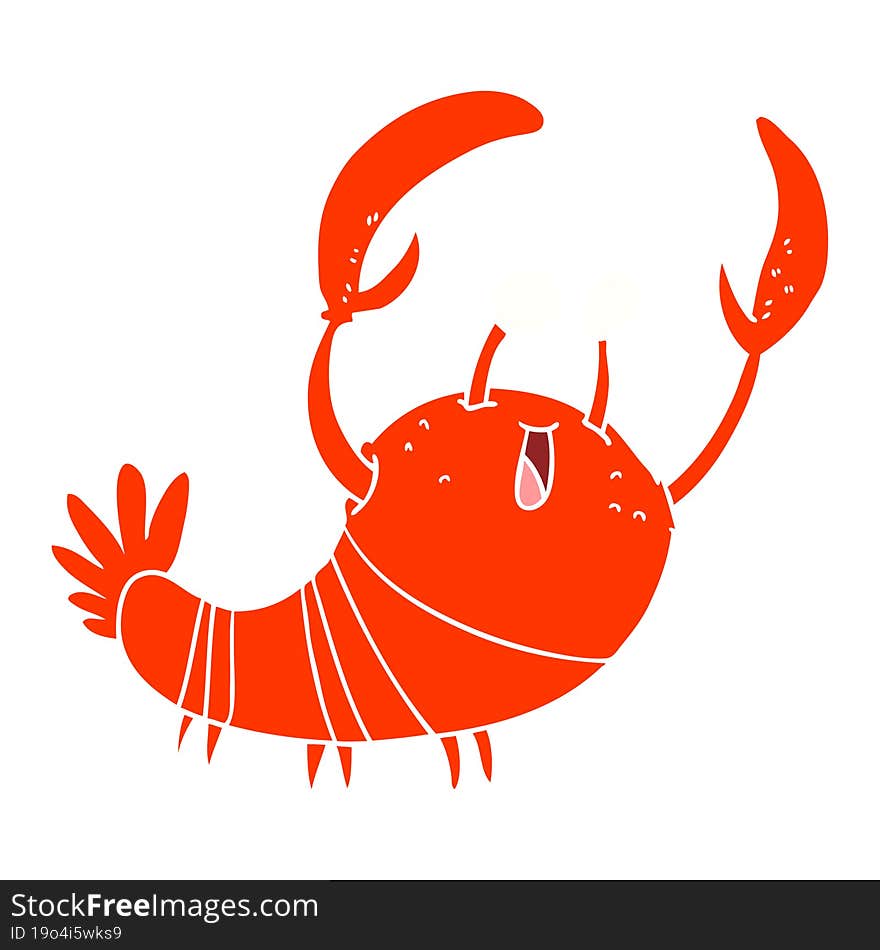 Flat Color Style Cartoon Lobster