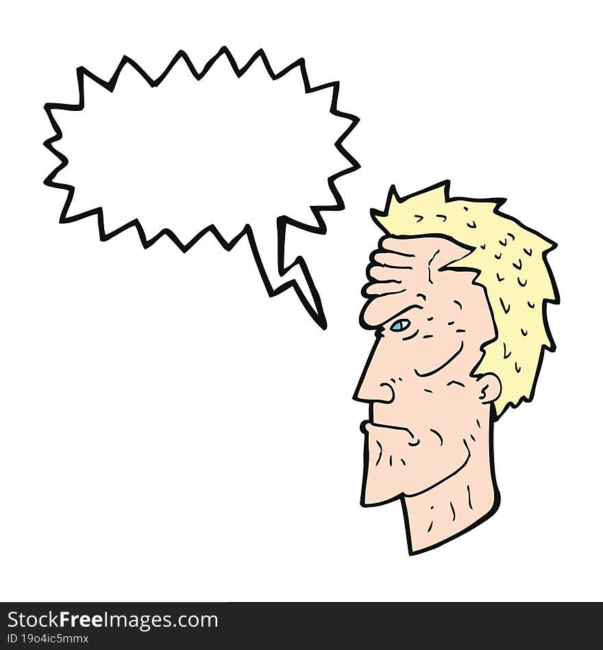 cartoon angry face with speech bubble