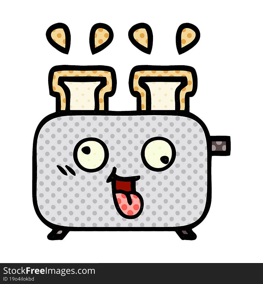 Comic Book Style Cartoon Of A Toaster