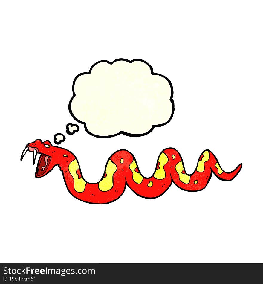 cartoon poisonous snake with thought bubble