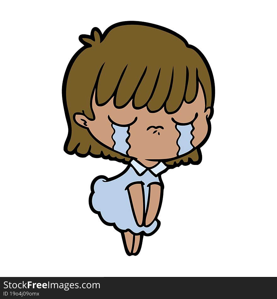 cartoon woman crying. cartoon woman crying