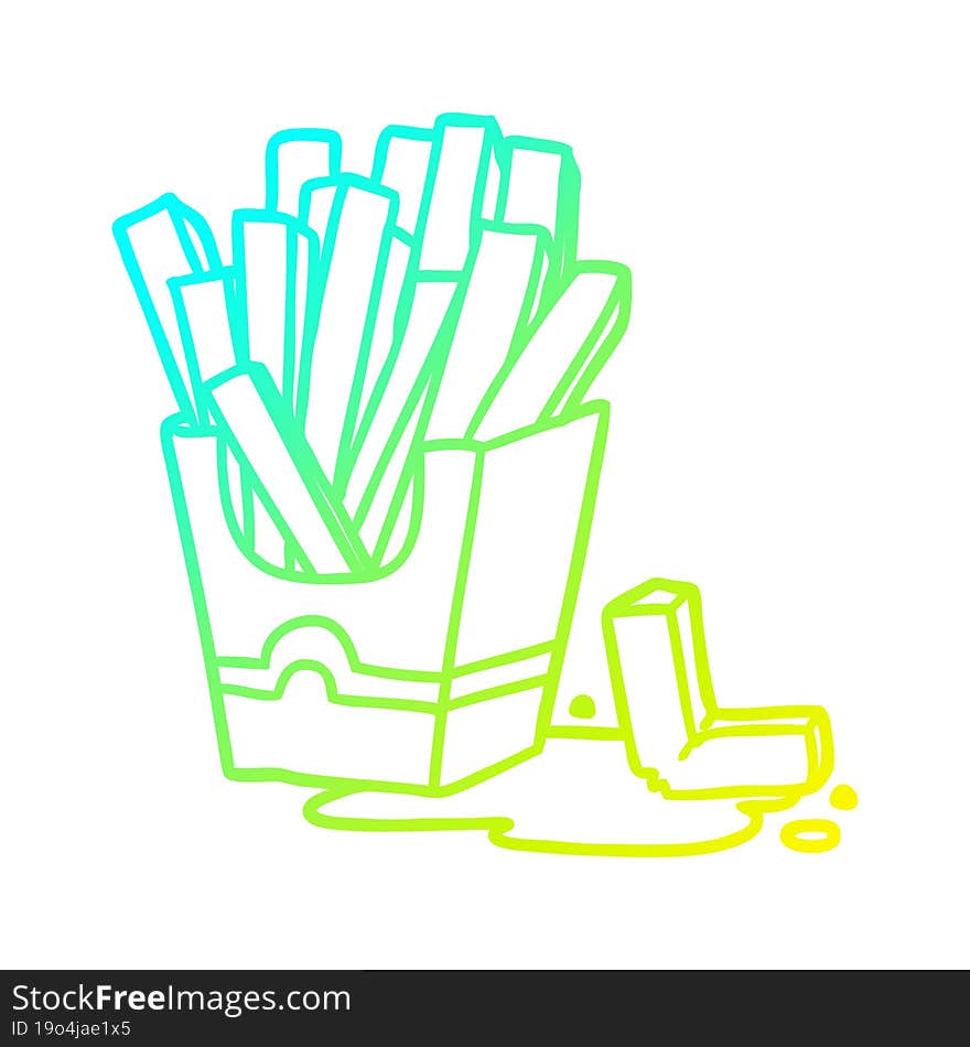 cold gradient line drawing junk food fries