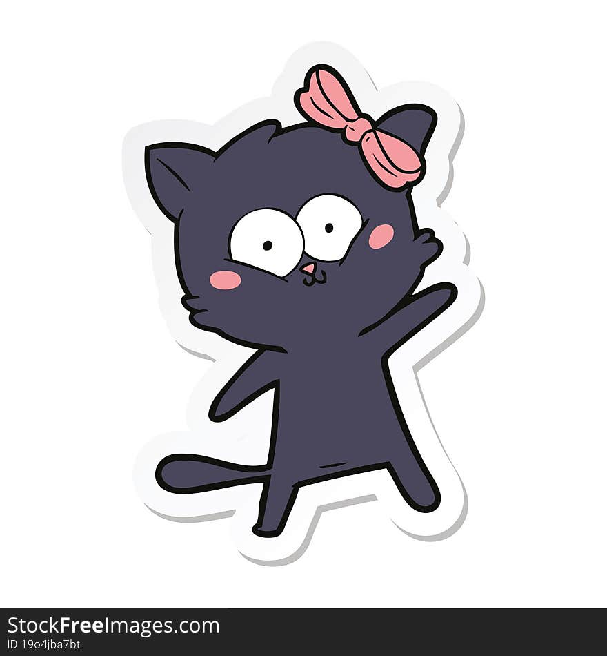 sticker of a cartoon cat