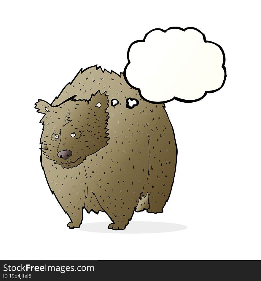 huge bear cartoon with thought bubble