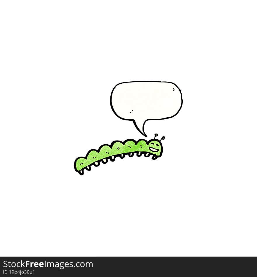 cartoon caterpillar with speech bubble