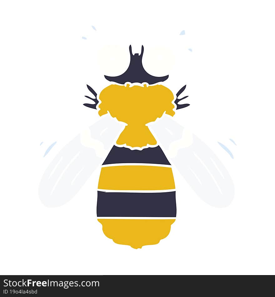 flat color style cartoon bee