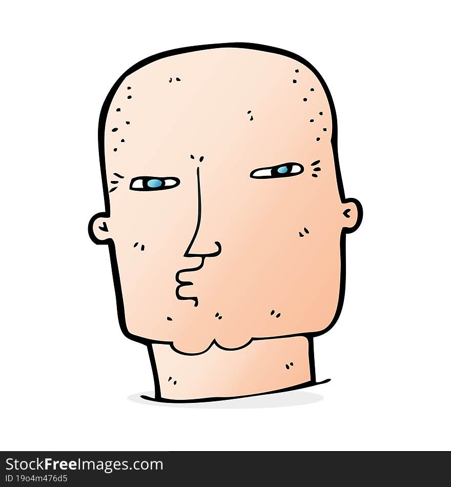 cartoon bald tough guy