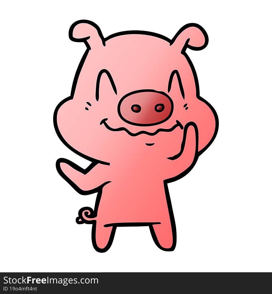 nervous cartoon pig. nervous cartoon pig