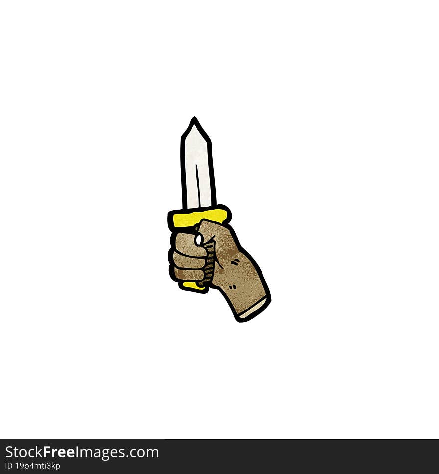 Cartoon Hand With Knife Symbol