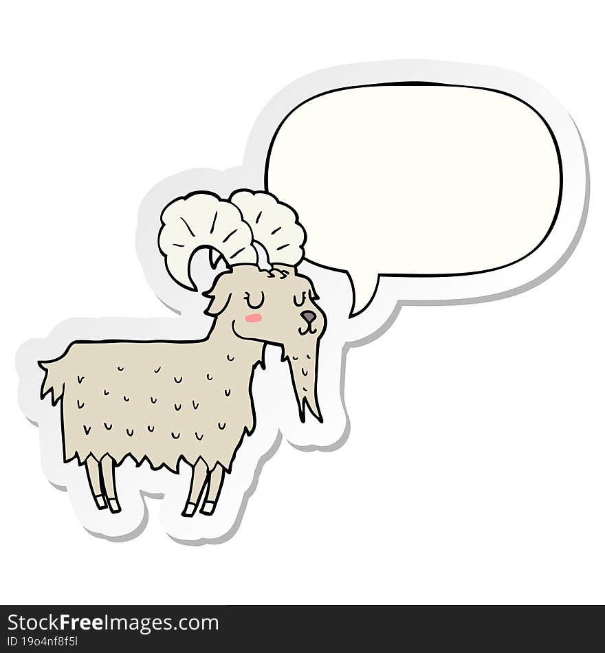 cartoon goat and speech bubble sticker