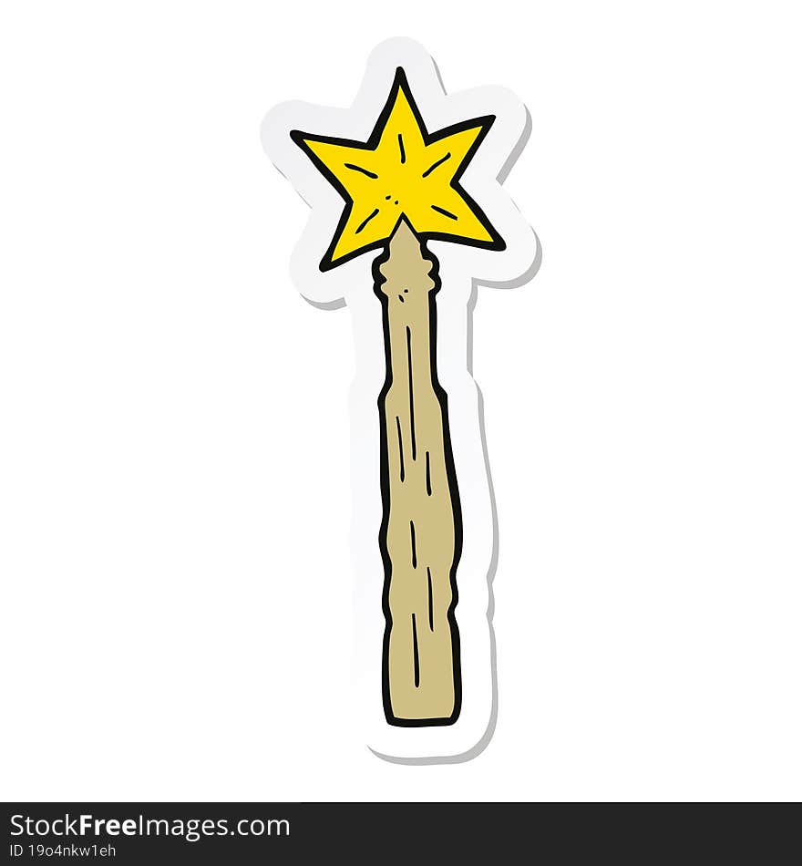 sticker of a cartoon magic wand