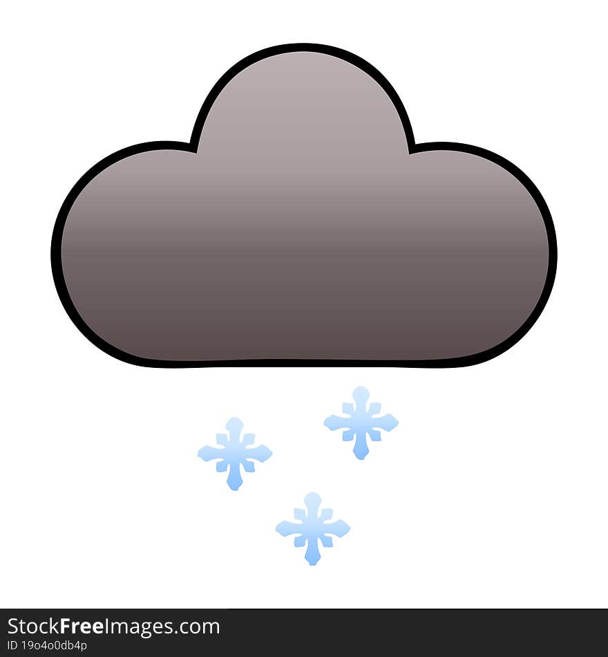 gradient shaded cartoon storm snow cloud