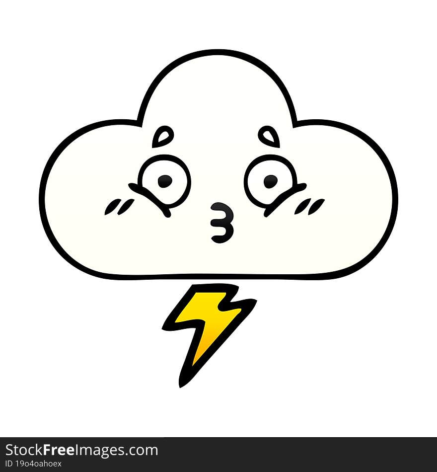 gradient shaded cartoon thunder cloud