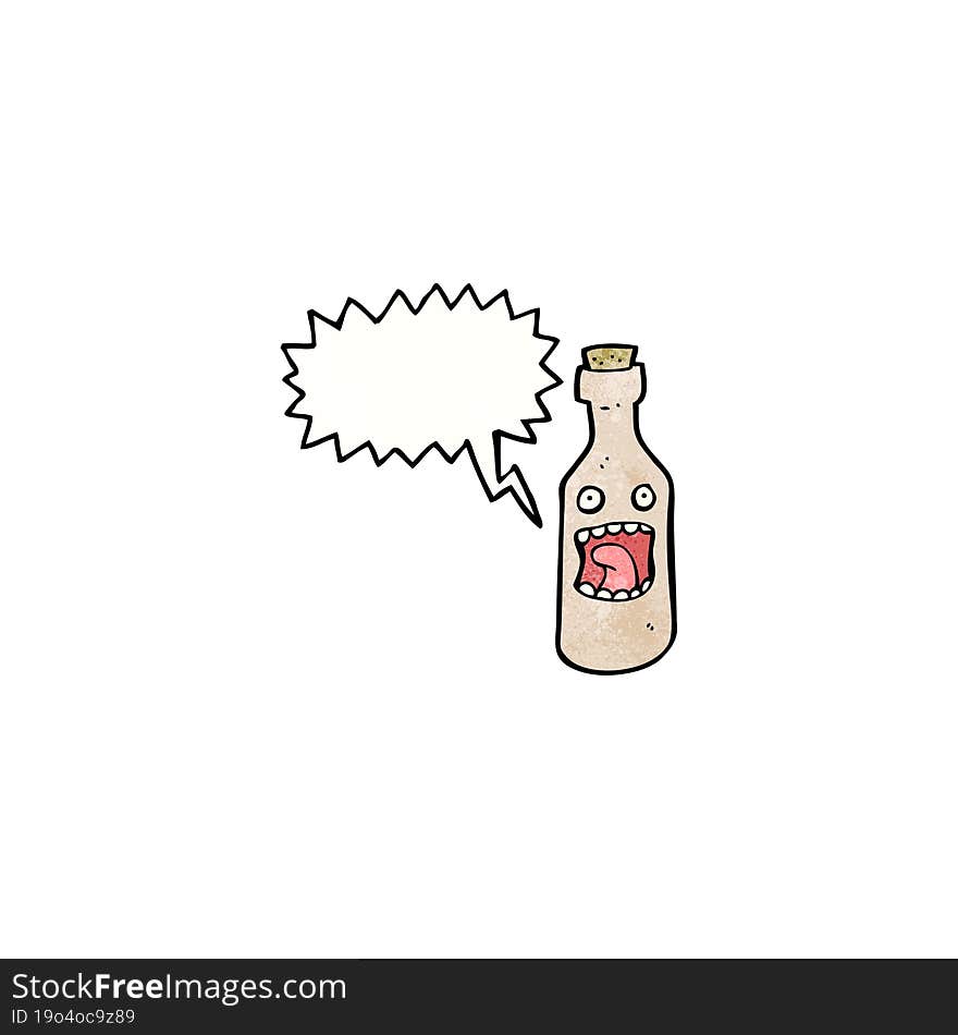 shrieking wine bottle cartoon character